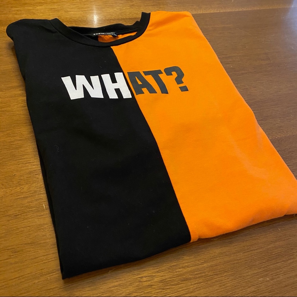 NWOT Men’s ‘What?’ top